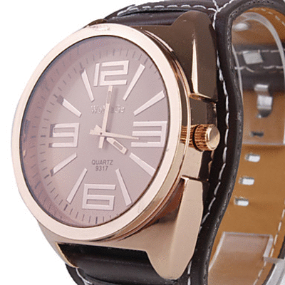 Relógio Quartz Bracelete Unisex Pulseira de Couro